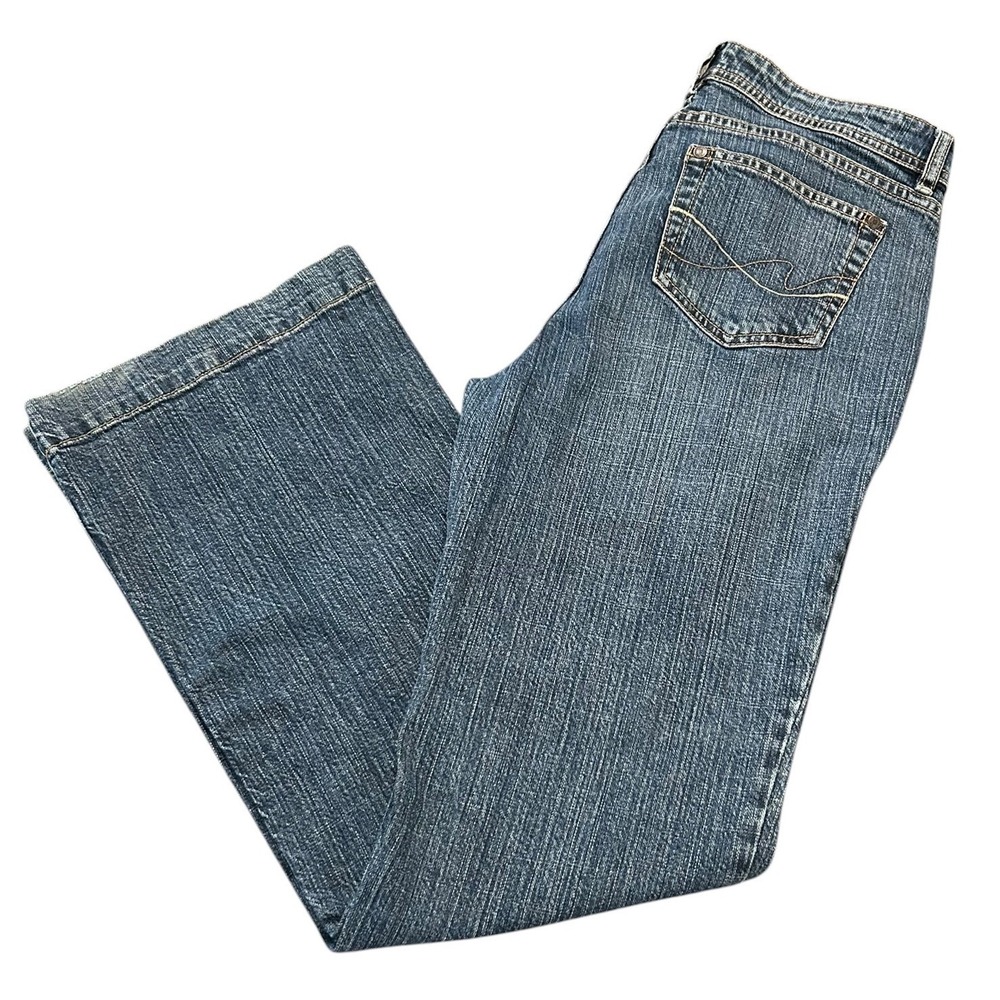 Faded Glory Y2K Flare Leg Stretch Jeans Antique Wash Blue Womens Sz 10 FGL07421